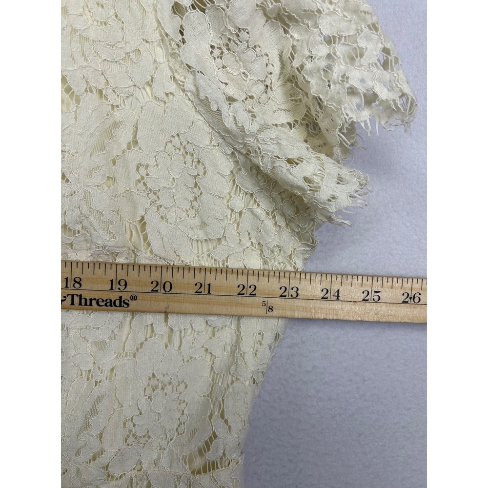 Romantic Isaac Mizrahi Live Women 1X Cream Floral Lace Peplum Tunic Top - Picture 5 of 11